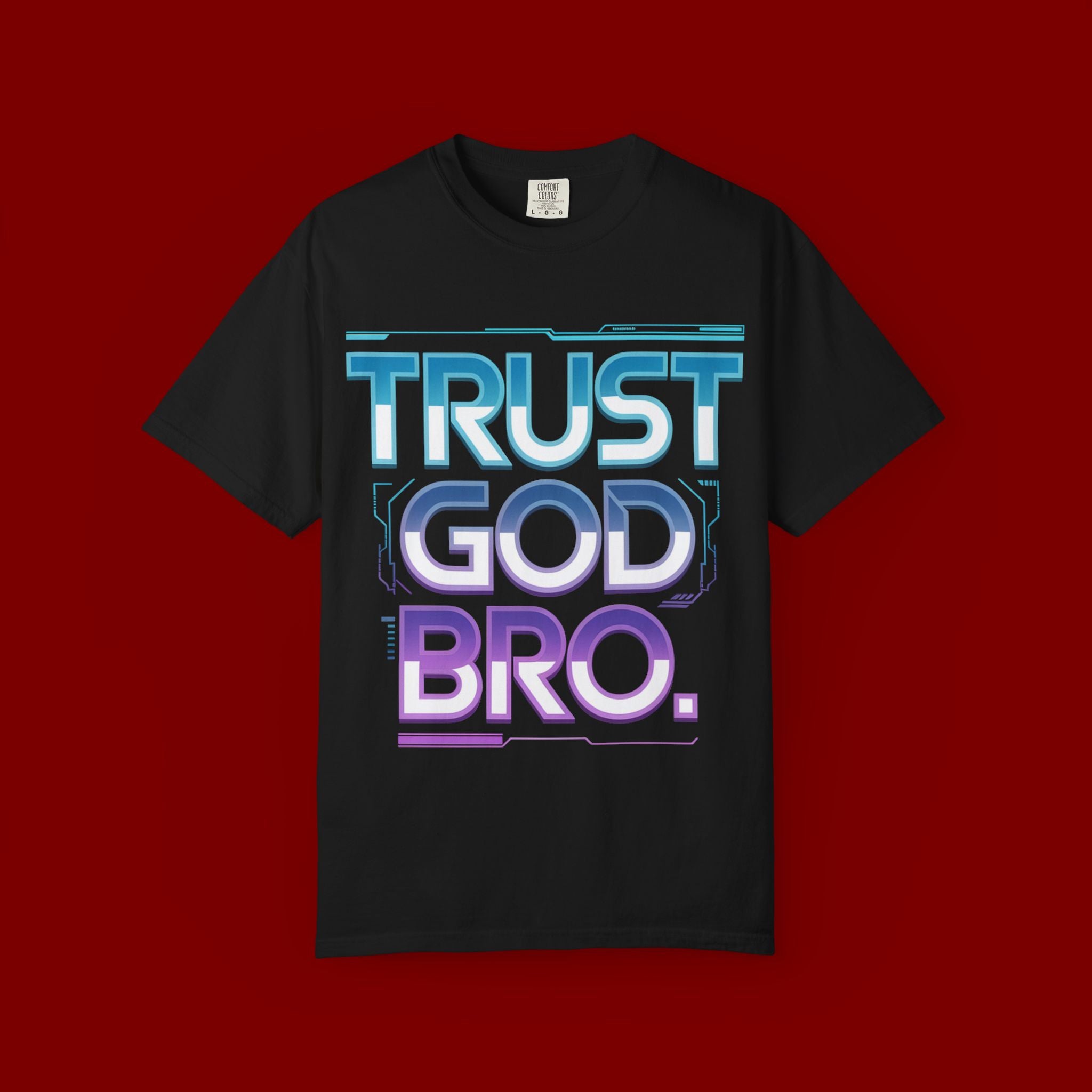 Trust God, Bro. T-Shirt — Retro Gradient Faith Tee