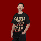 Faith Over Fear T-Shirt — Patriotic Eagle Graphic Tee