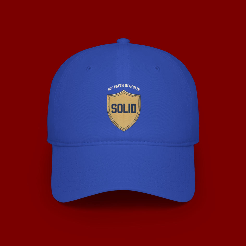 Solid Shield Baseball Cap — 'Stay Solid' Embroidered Low Profile Hat