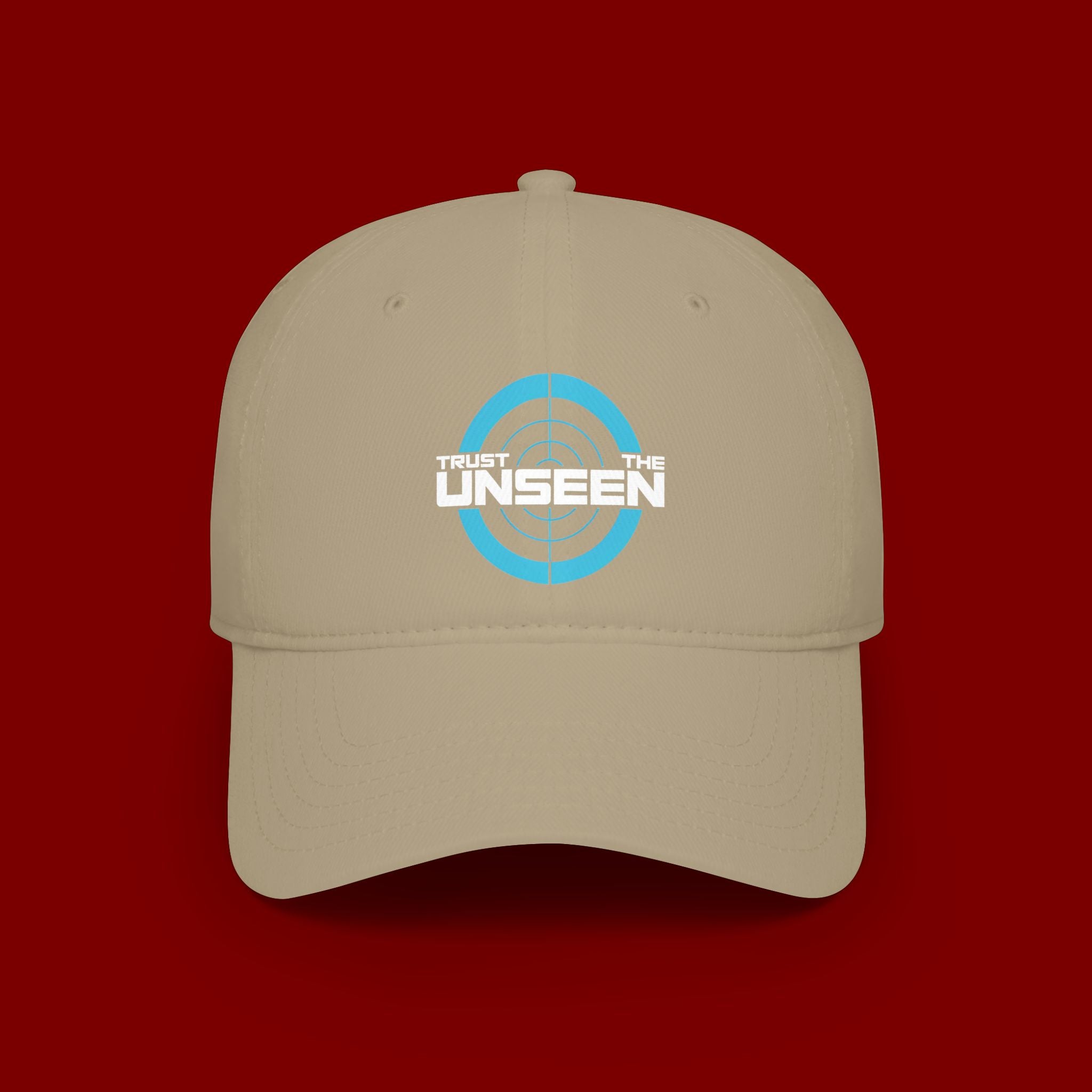 Trust The Unseen Target Logo Baseball Cap — Low Profile Red Hat