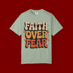 Faith Over Fear T‑Shirt — Retro Floral Inspirational Tee