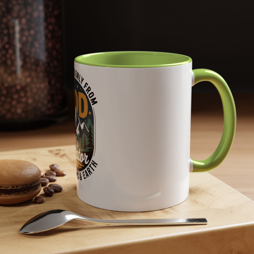 Christian Coffee Mug — “My Help Is Only From God The Creator” Accent Mug