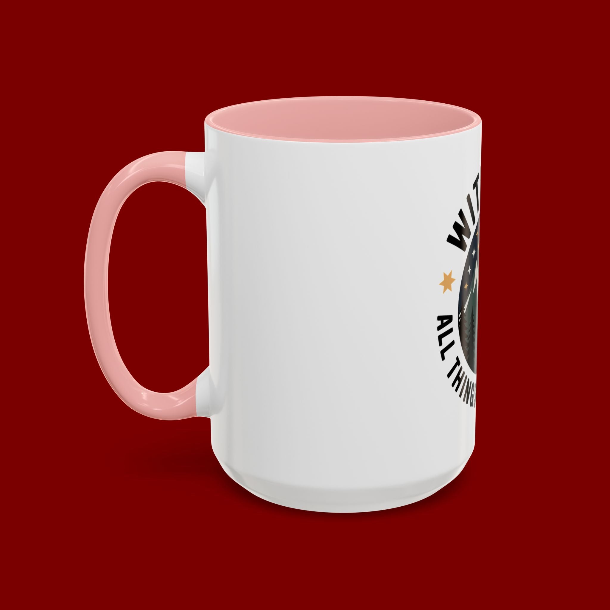 With God All Things Are Possible Accent Coffee Mug — Inspirational Faith Mountain Mug (11/15oz)
