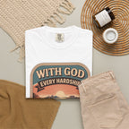 Scripture Comfort T-Shirt — "With God Every Hardship Brings Ease" Christian Faith Tee