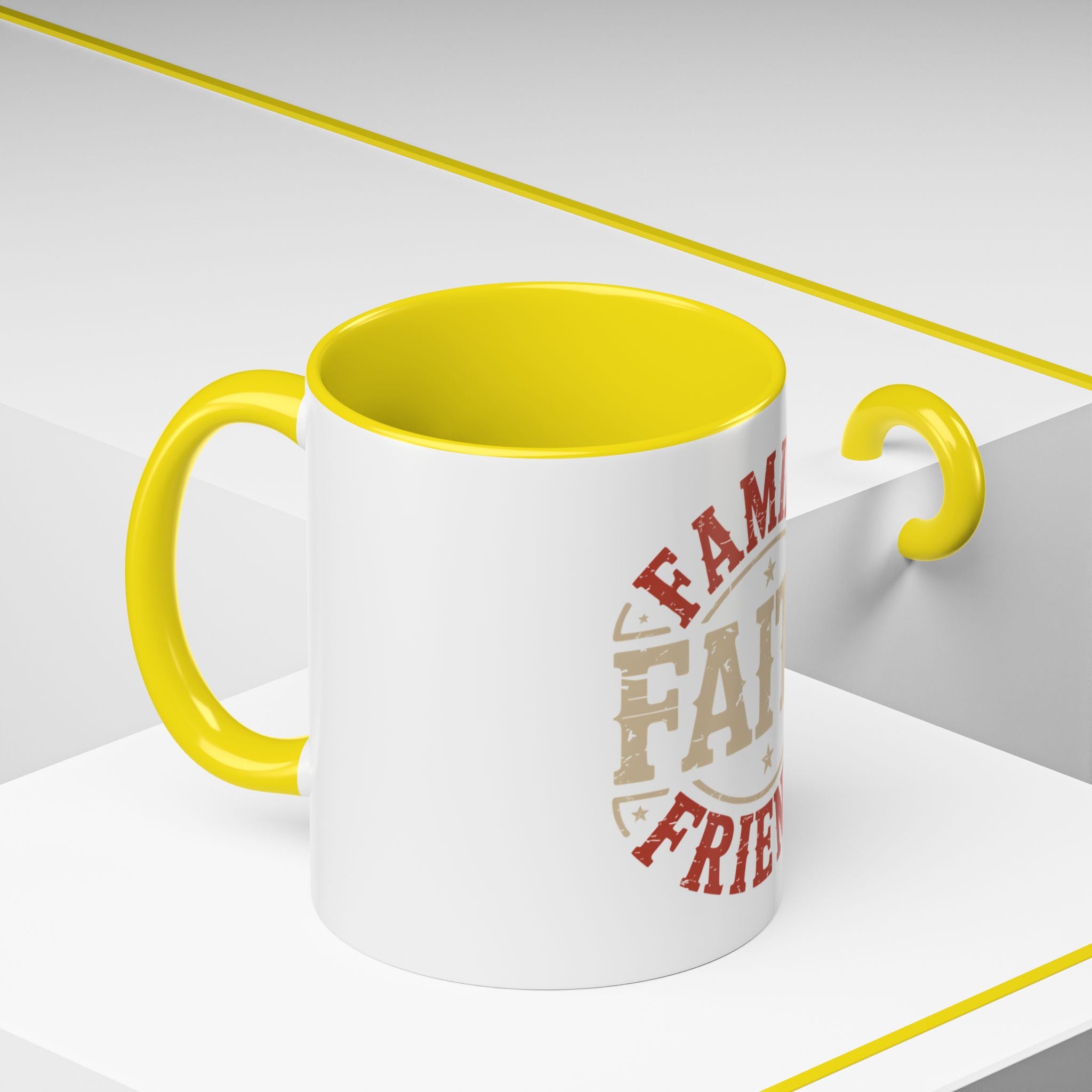 Faith Family Friends Accent Coffee Mug – Inspirational Religious Gift (11/15oz)
