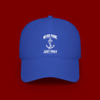Never Panic Just Pray Anchor Baseball Cap — Faith-Inspired Low Profile Hat