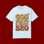 God First Bro T-Shirt — Retro Christian Faith Tee