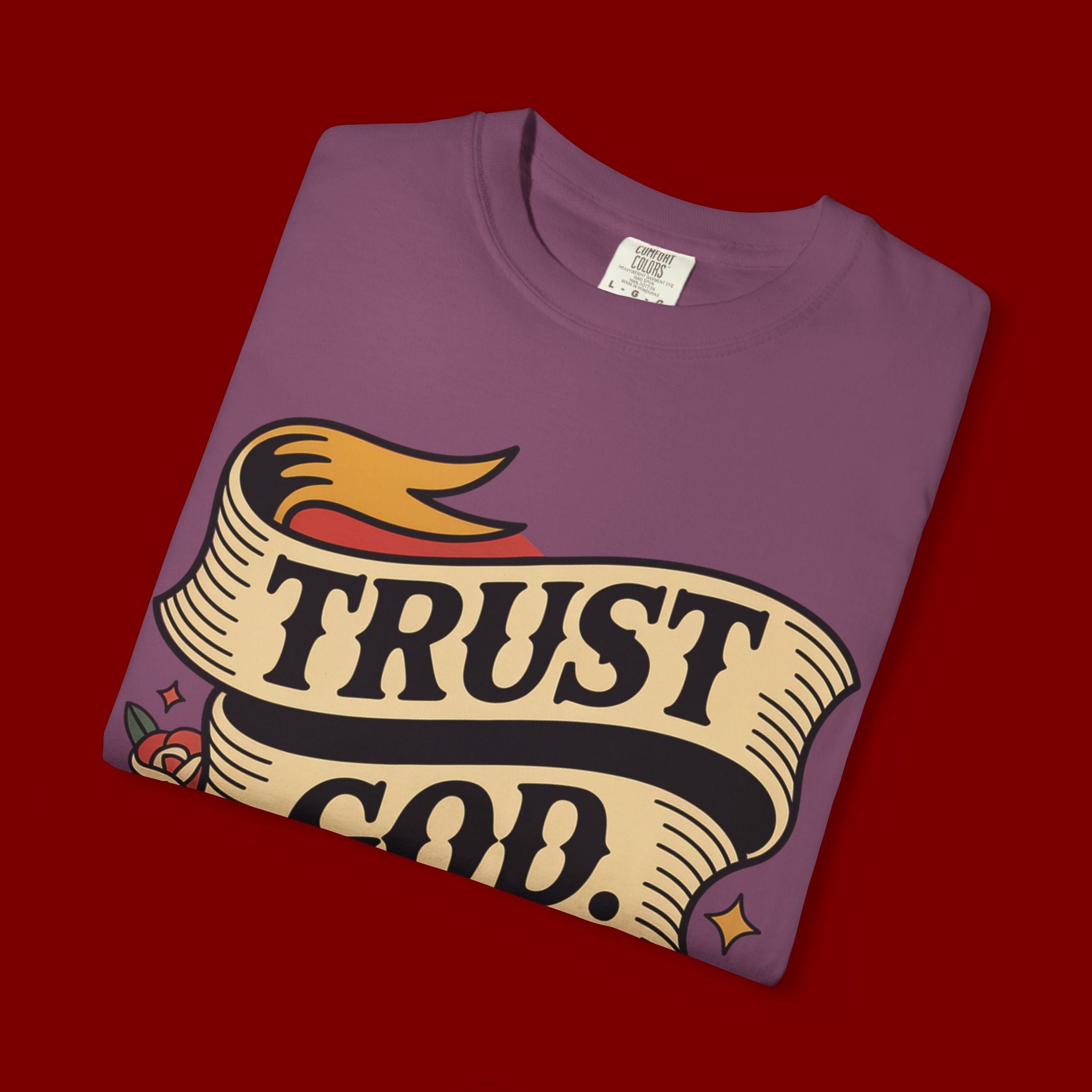 Trust God, Bro T-Shirt — Retro Ribbon Faith Tee