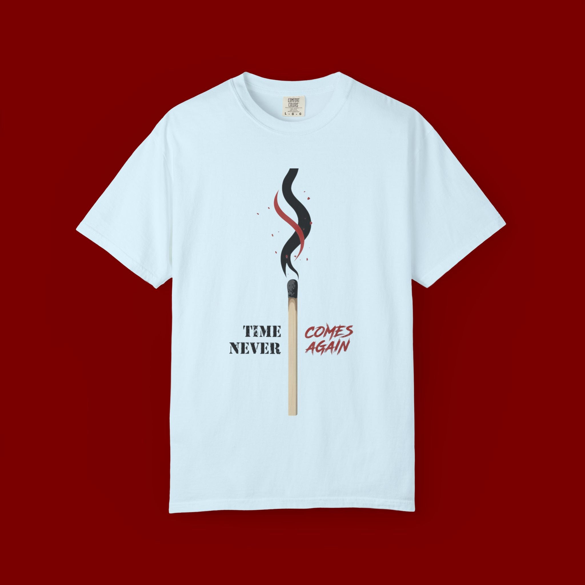 Matchstick Graphic T-Shirt — “Time Never Comes Again” Vintage-Inspired Tee