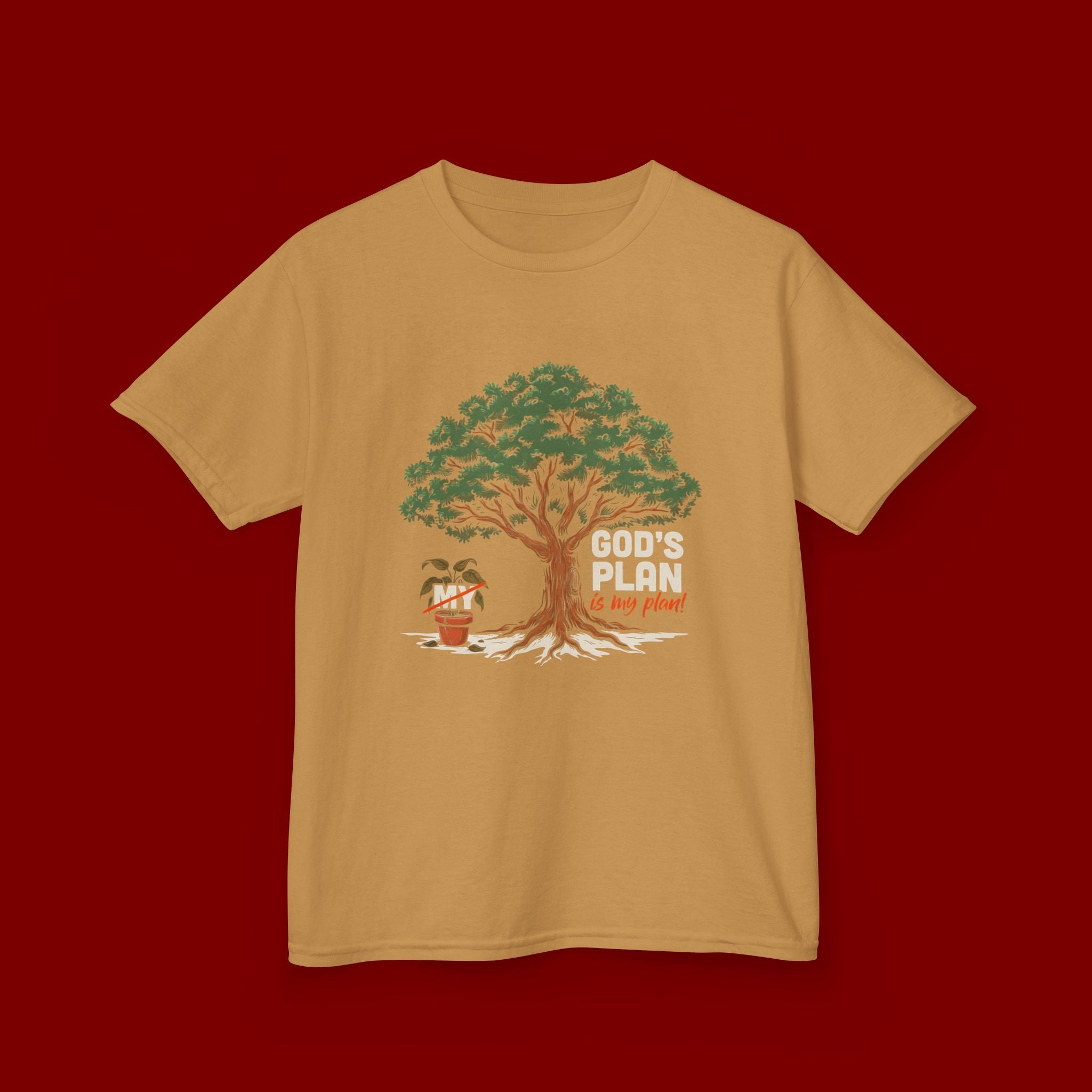Kids Tee — Cute Tree & Plant Pot Illustration (“Grow Big, Little One”)