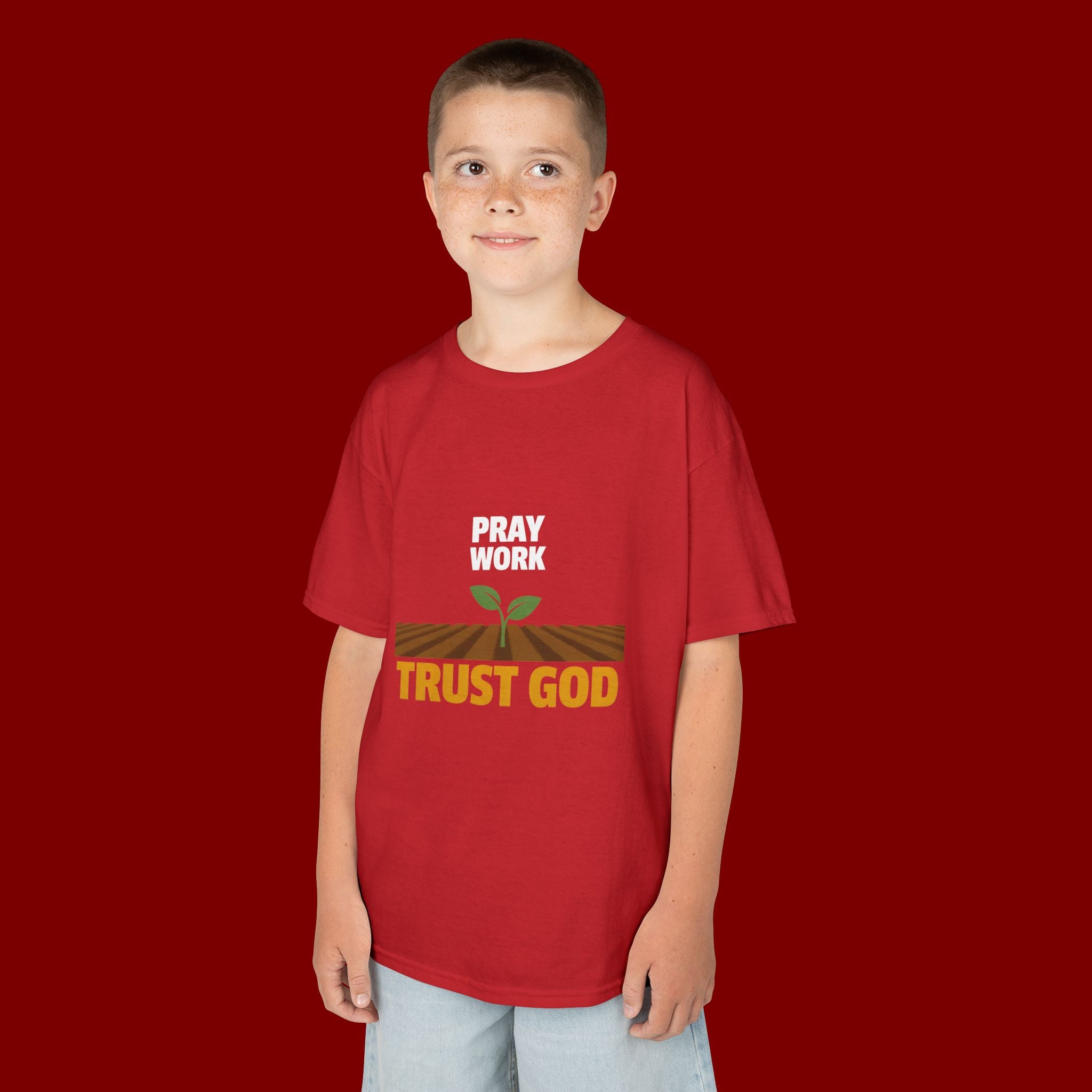 Kids Tee — "Trust God" Sprout Graphic