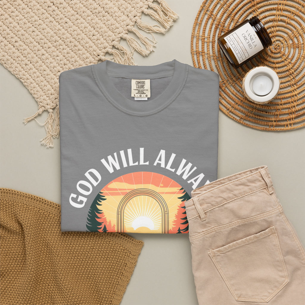 Make a Way Christian T-Shirt — 'God Will Always Make a Way' Sunset Faith Tee