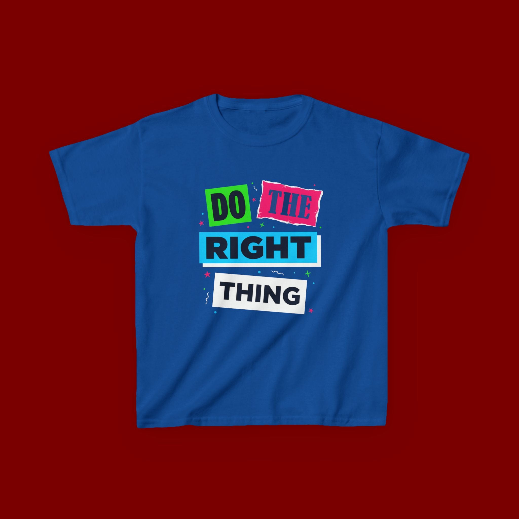 Kids Tee - "Do The Right Thing" Bold Colorblock Graphic