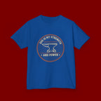 Kids Tee — "God Is My Strength and Power" Anvil & Anvil-Forge Christian Youth Shirt