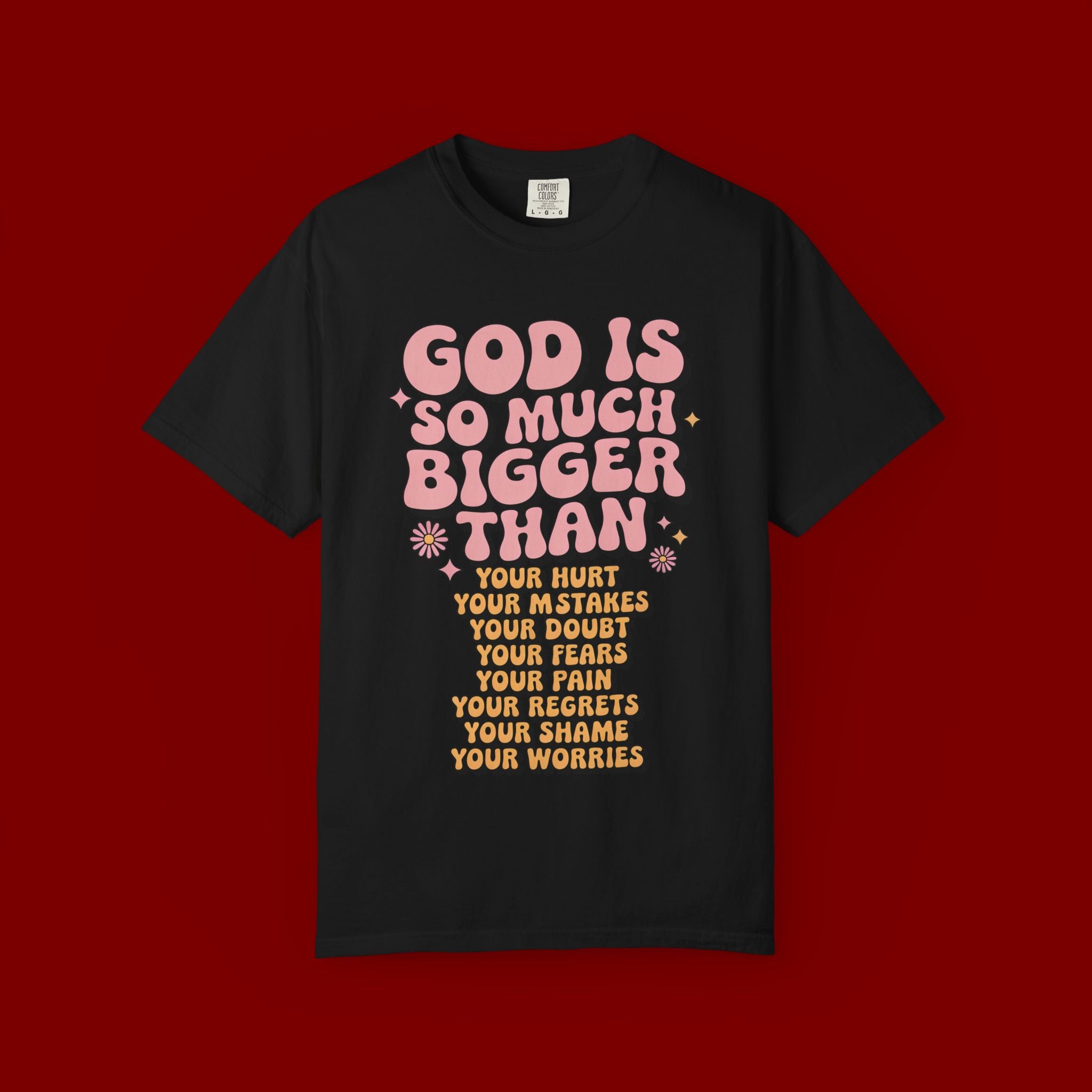 God Is So Much Bigger Tee — Retro Faith Graphic T-Shirt