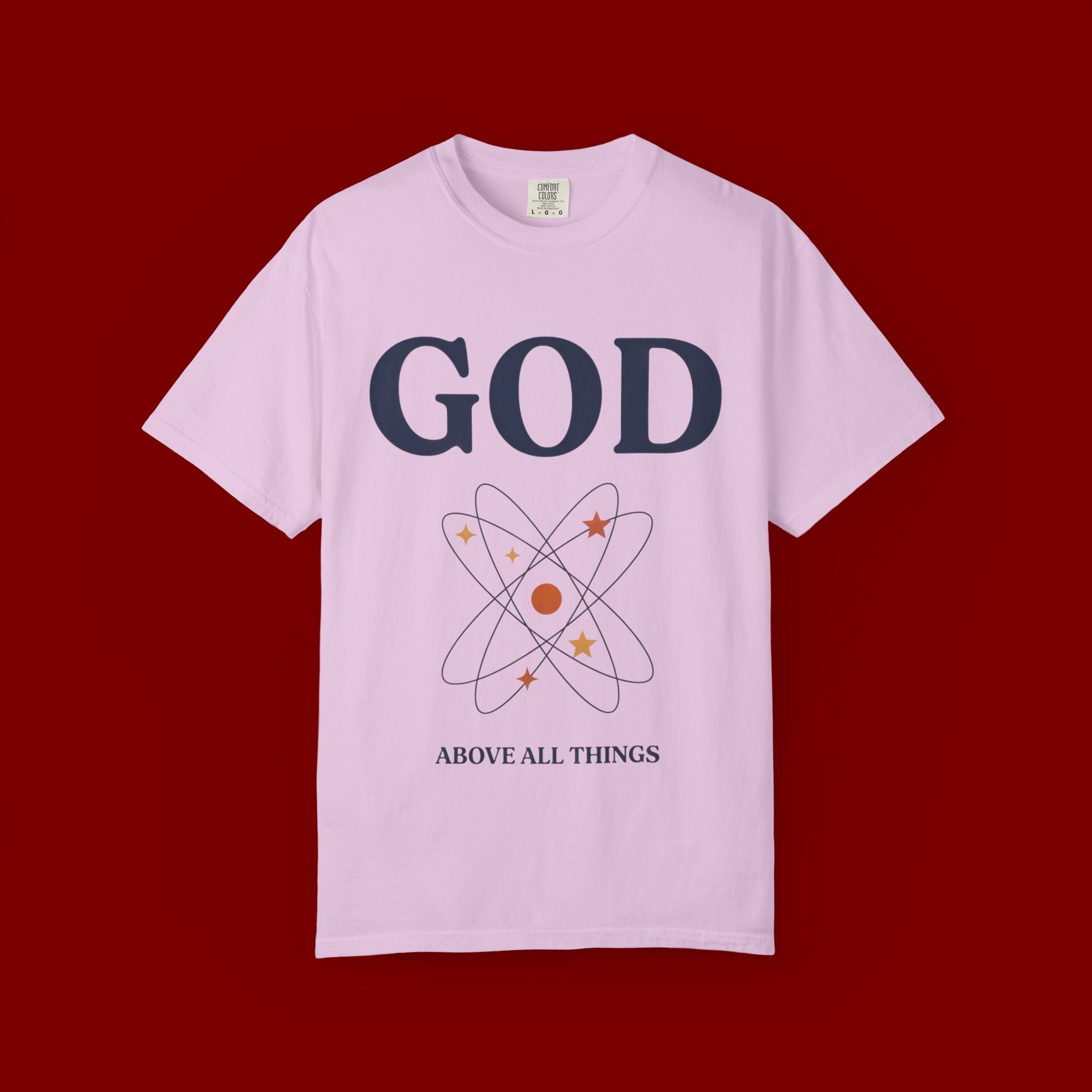 God Above All Things T-Shirt — Faith Graphic Tee with Cosmic Design