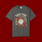 Take Time to Pray T‑Shirt — Vintage Pocket Watch & Roses Spiritual Tee