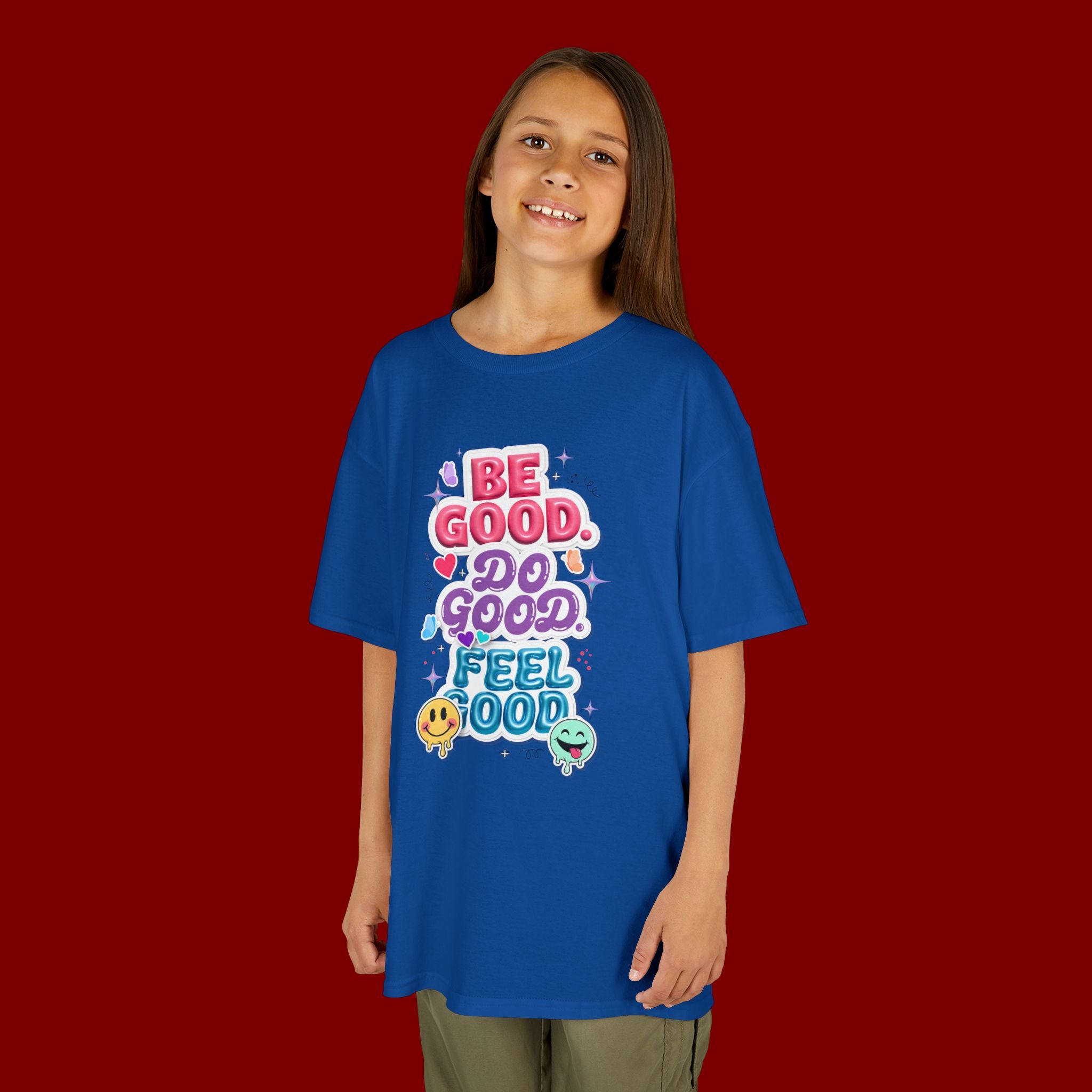Kids Tee — "Be Good, Do Good, Feel Good" Positive Message Shirt