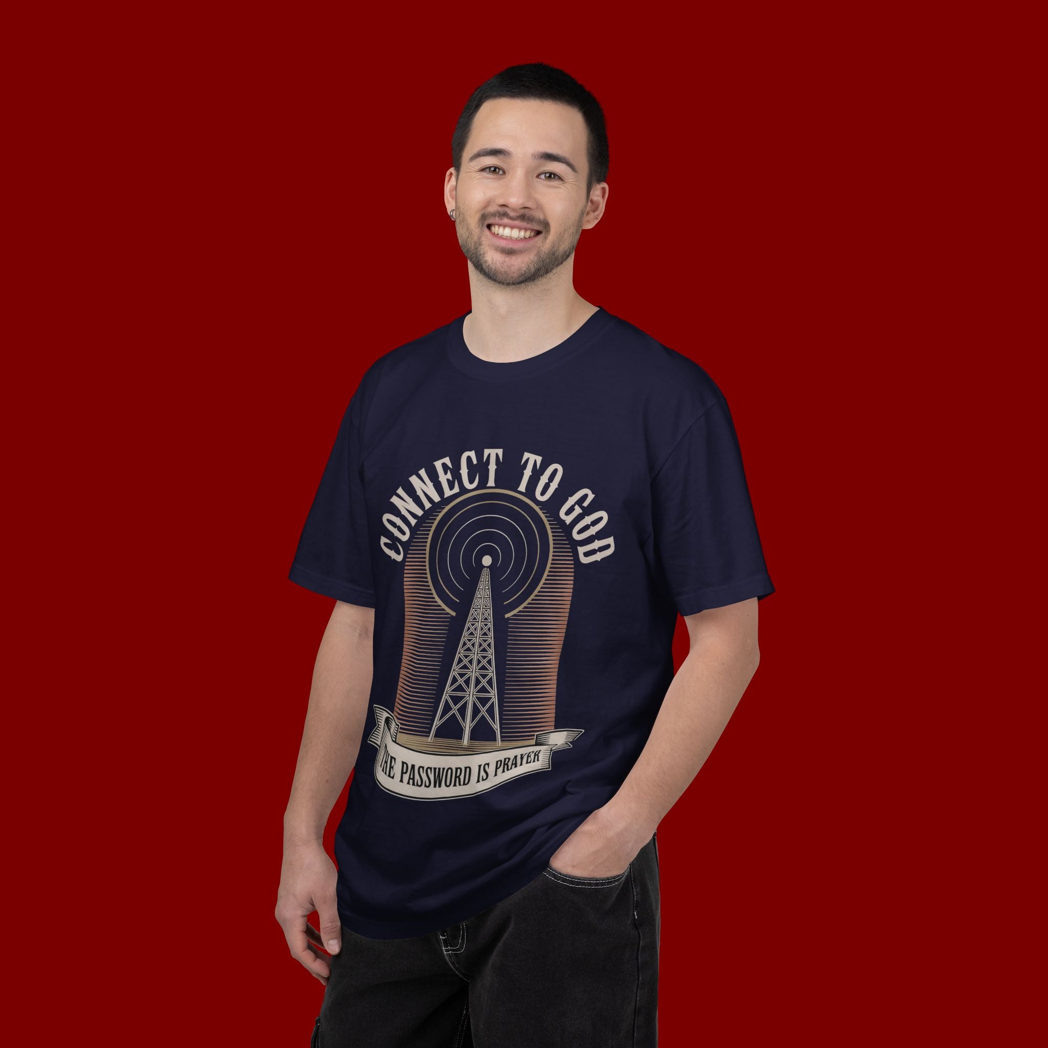 Connect to God T-Shirt — "The Password Is Prayer" Christian Faith Graphic Tee