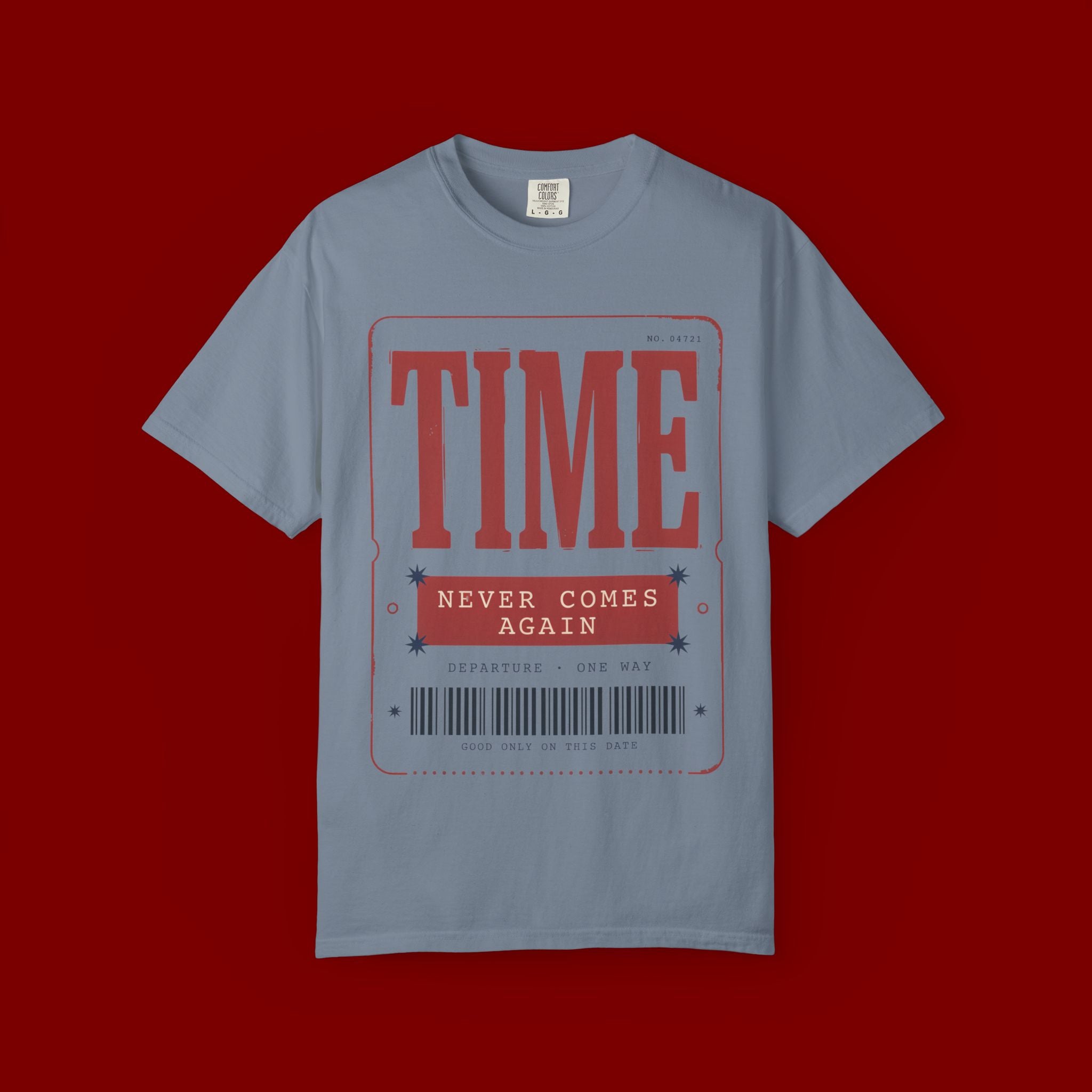TIME Never Comes Again T-Shirt — Vintage Ticket Graphic Tee