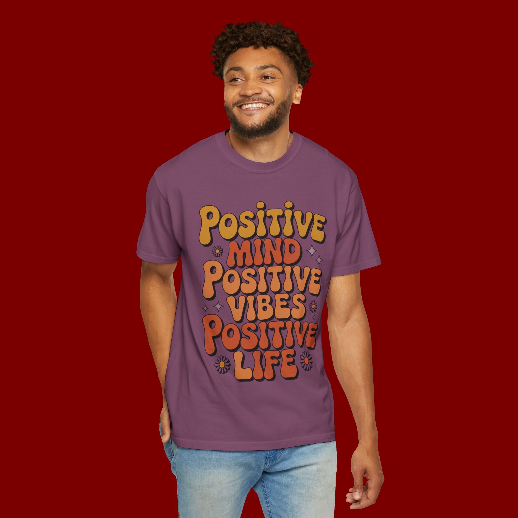 Positive Mind Positive Vibes Positive Life T-Shirt — Retro Daisy Graphic Tee
