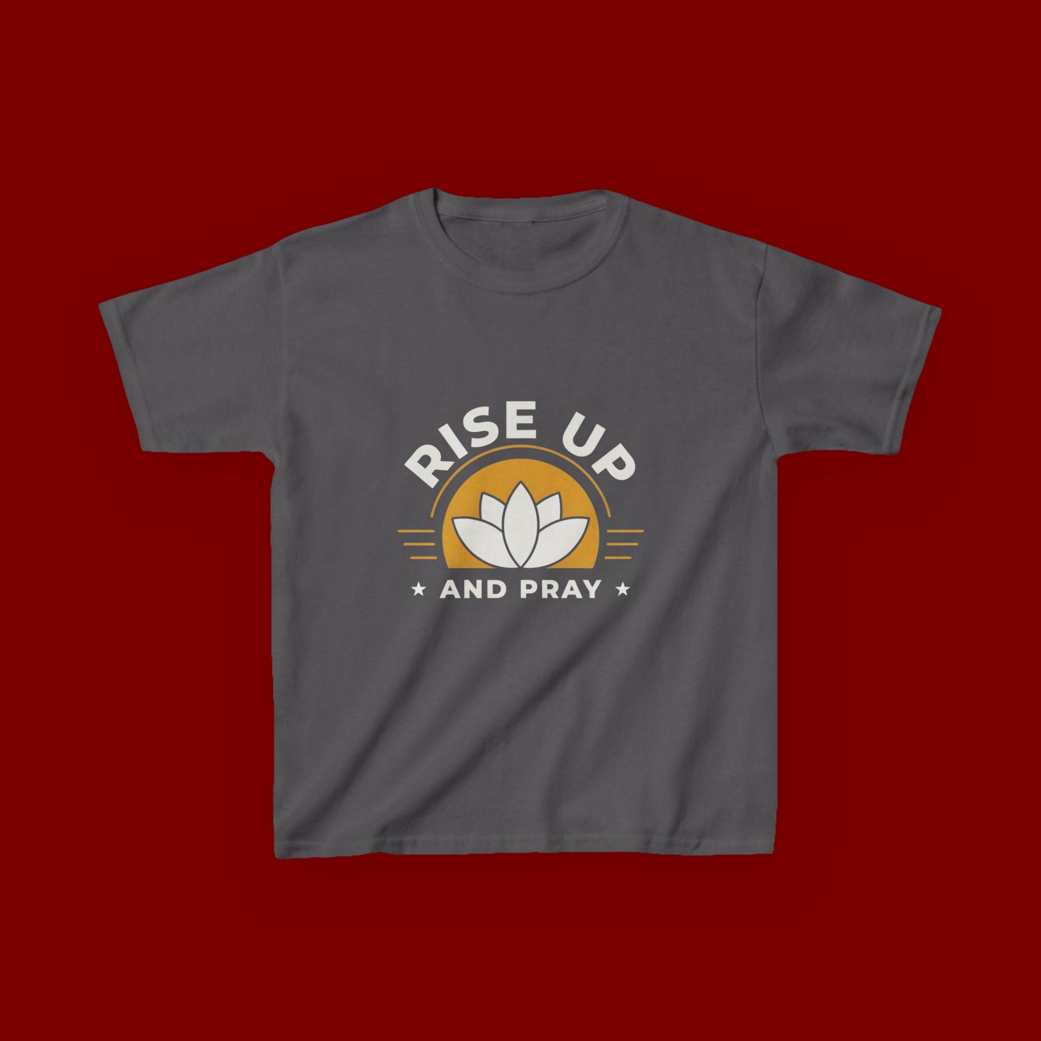 Kids T-Shirt - "Rise Up and Pray" Inspirational Christian Tee for Children