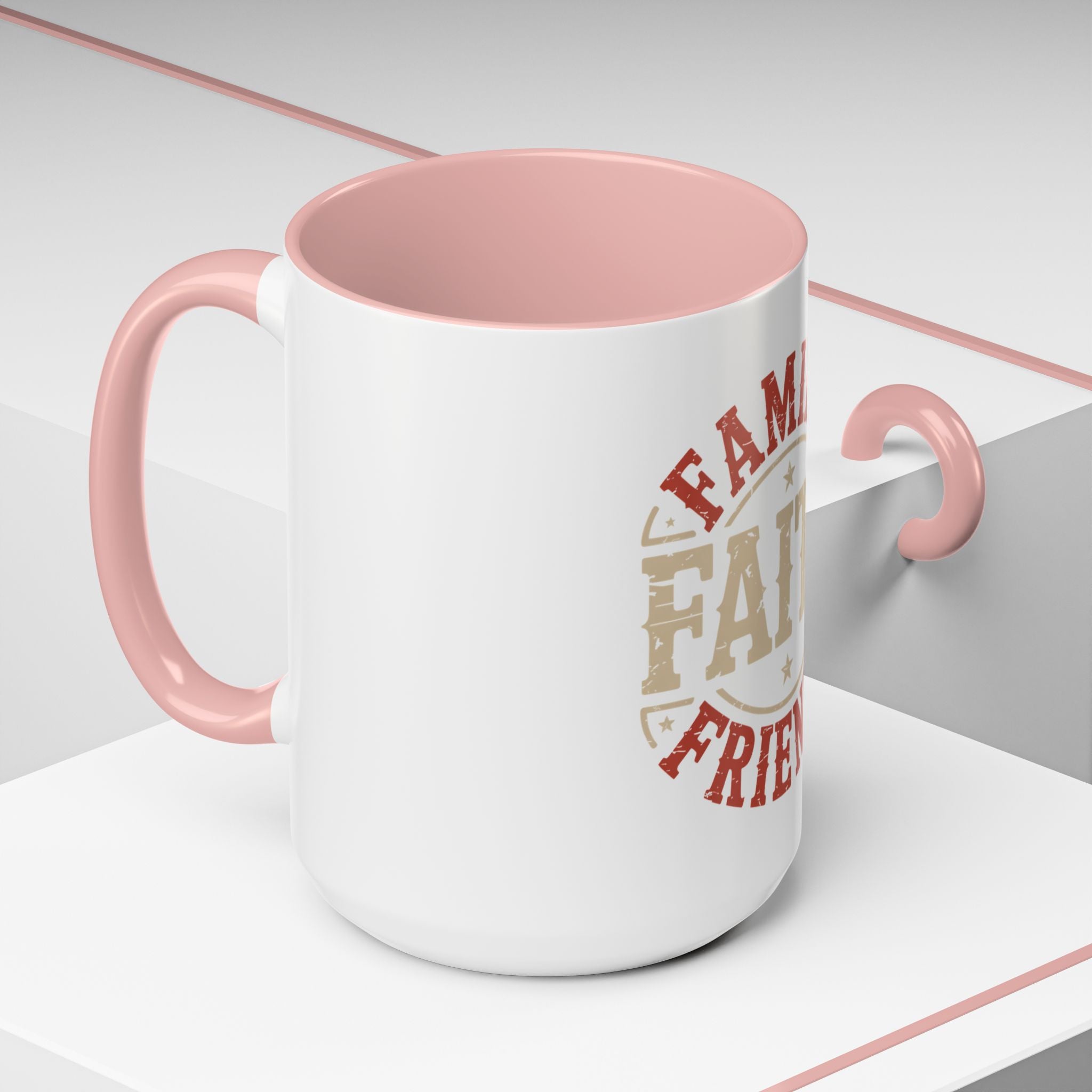 Faith Family Friends Accent Coffee Mug – Inspirational Religious Gift (11/15oz)