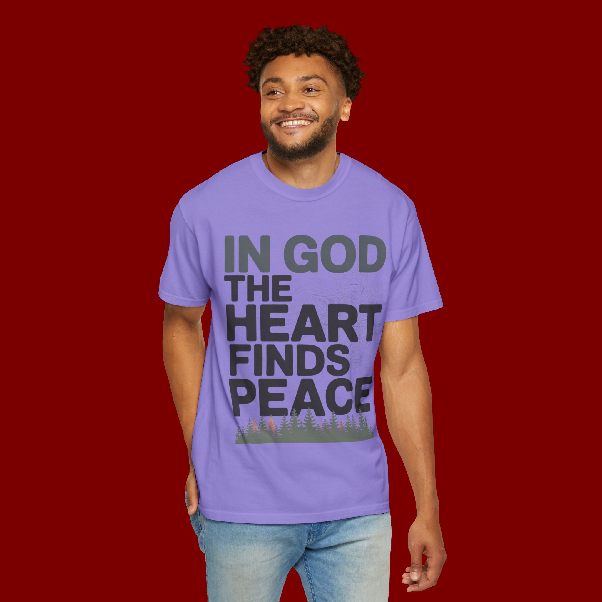 Christian Faith T-Shirt — “In God the Heart Finds Peace” Inspirational Tee