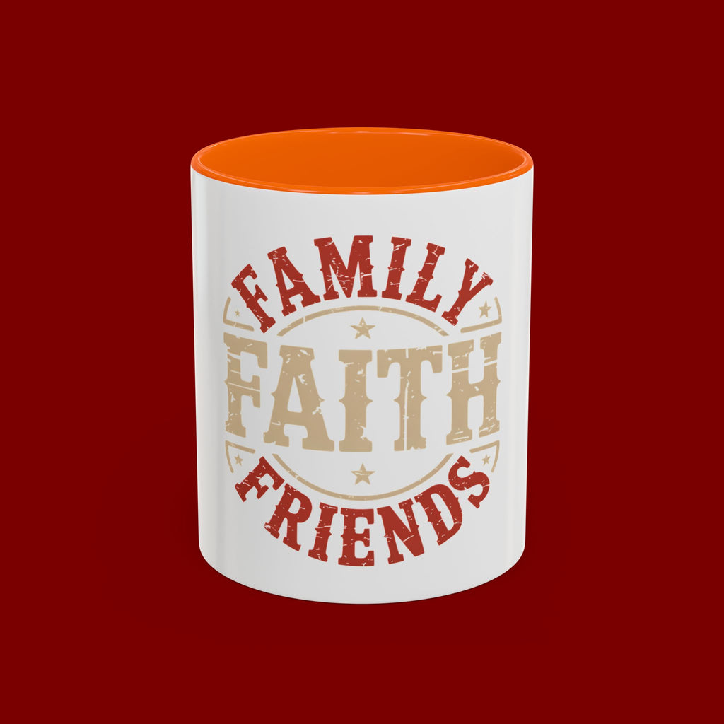 Faith Family Friends Accent Coffee Mug – Inspirational Religious Gift (11/15oz)