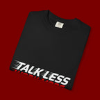 Work More Graphic T-Shirt — Bold Red Minimalist Slogan Tee