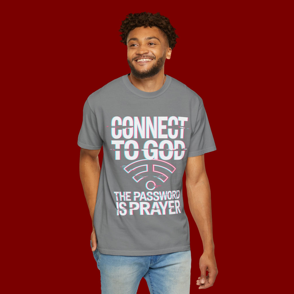 Connect to God T-Shirt — "The Password Is Prayer" Christian Faith Tee