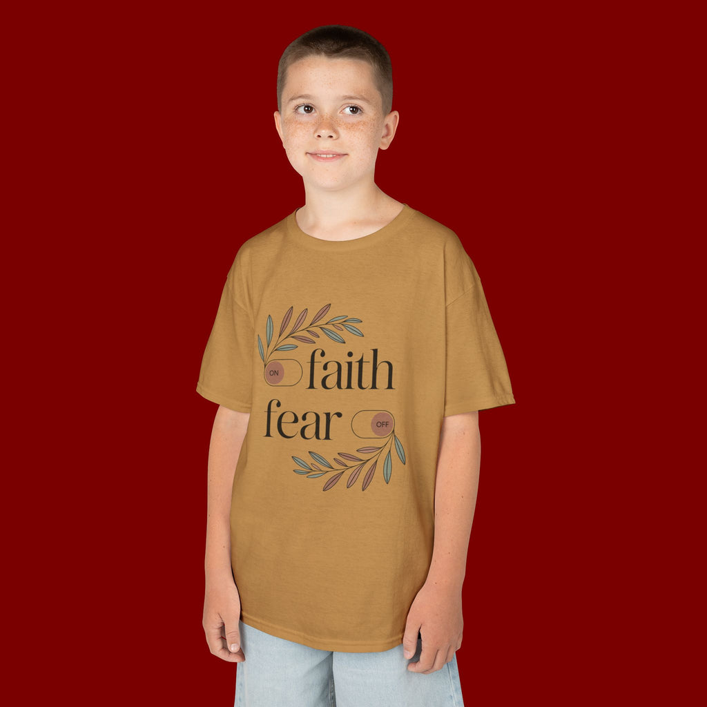 Faith Over Fear Kids T‑Shirt — Floral Inspirational Tee for Boys & Girls