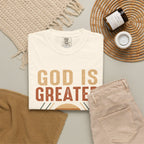 God Is Greater Mountain T-Shirt — Christian Faith Graphic Tee