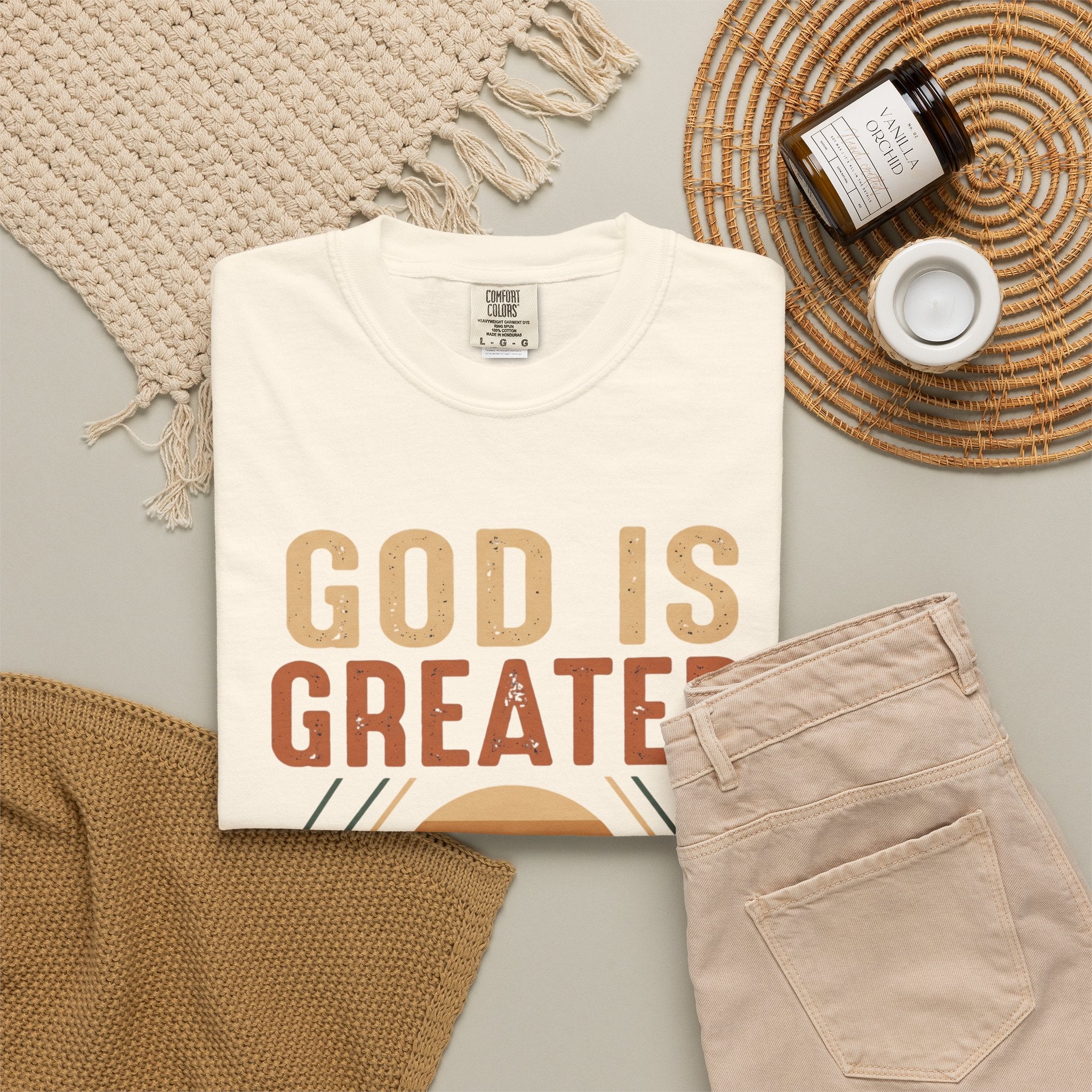 God Is Greater Mountain T-Shirt — Christian Faith Graphic Tee