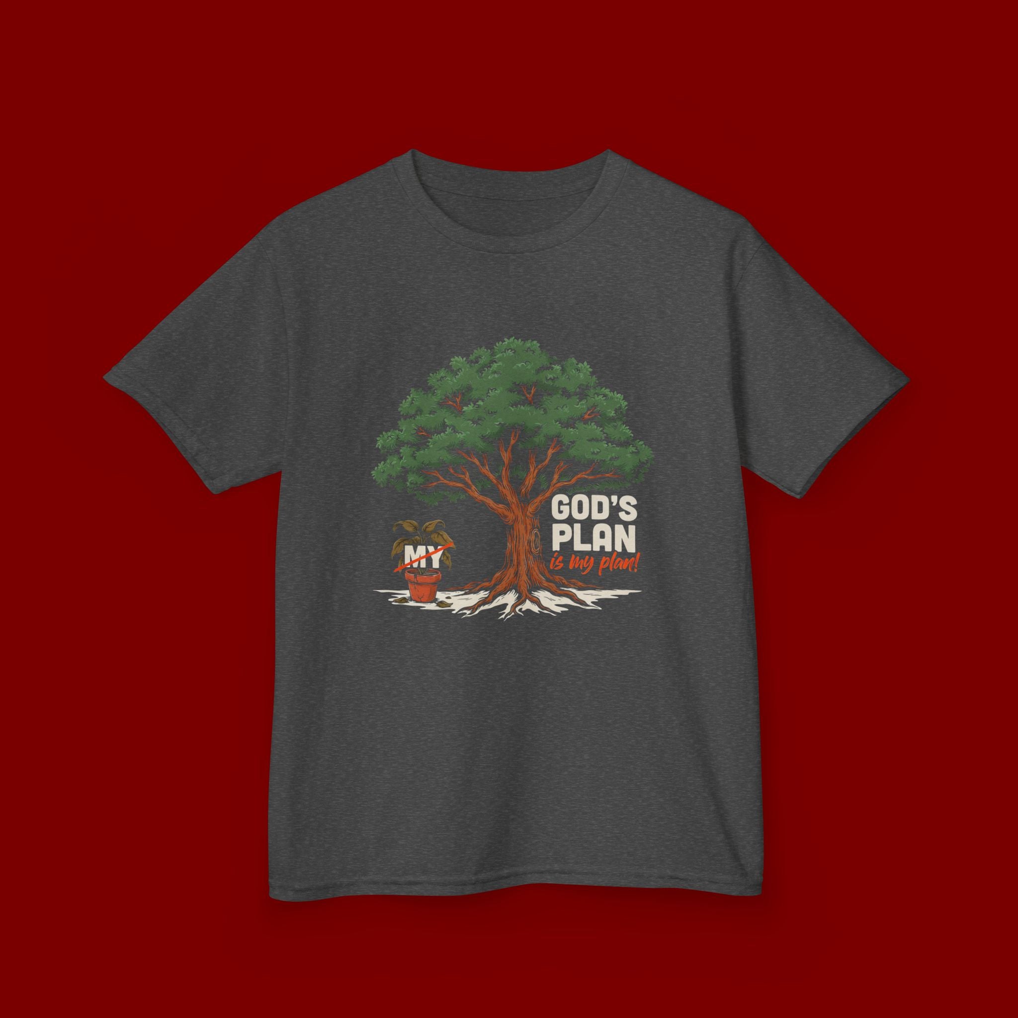 Kids Tee — Cute Tree & Plant Pot Illustration (“Grow Big, Little One”)