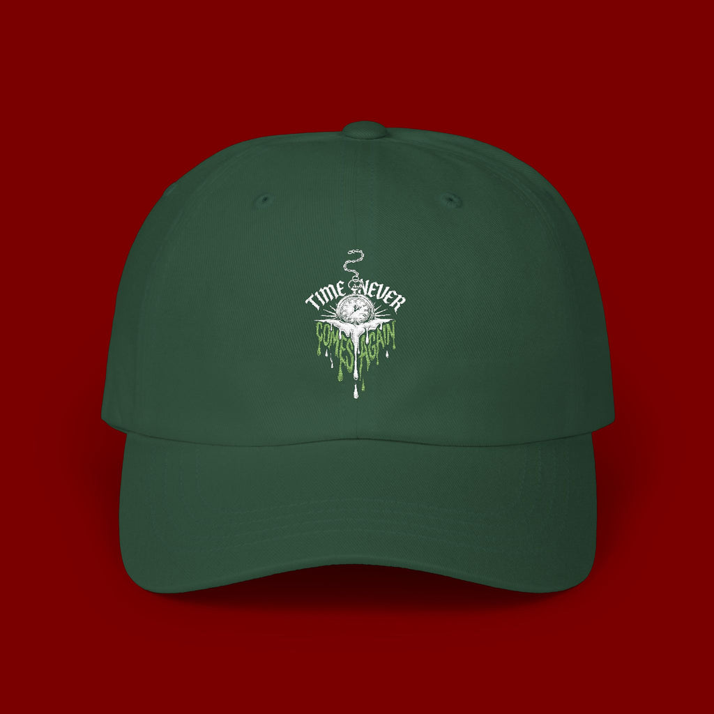 Dad Cap — Minimal Green Plant Drip Embroidered Hat