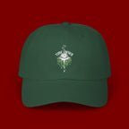 Dad Cap — Minimal Green Plant Drip Embroidered Hat