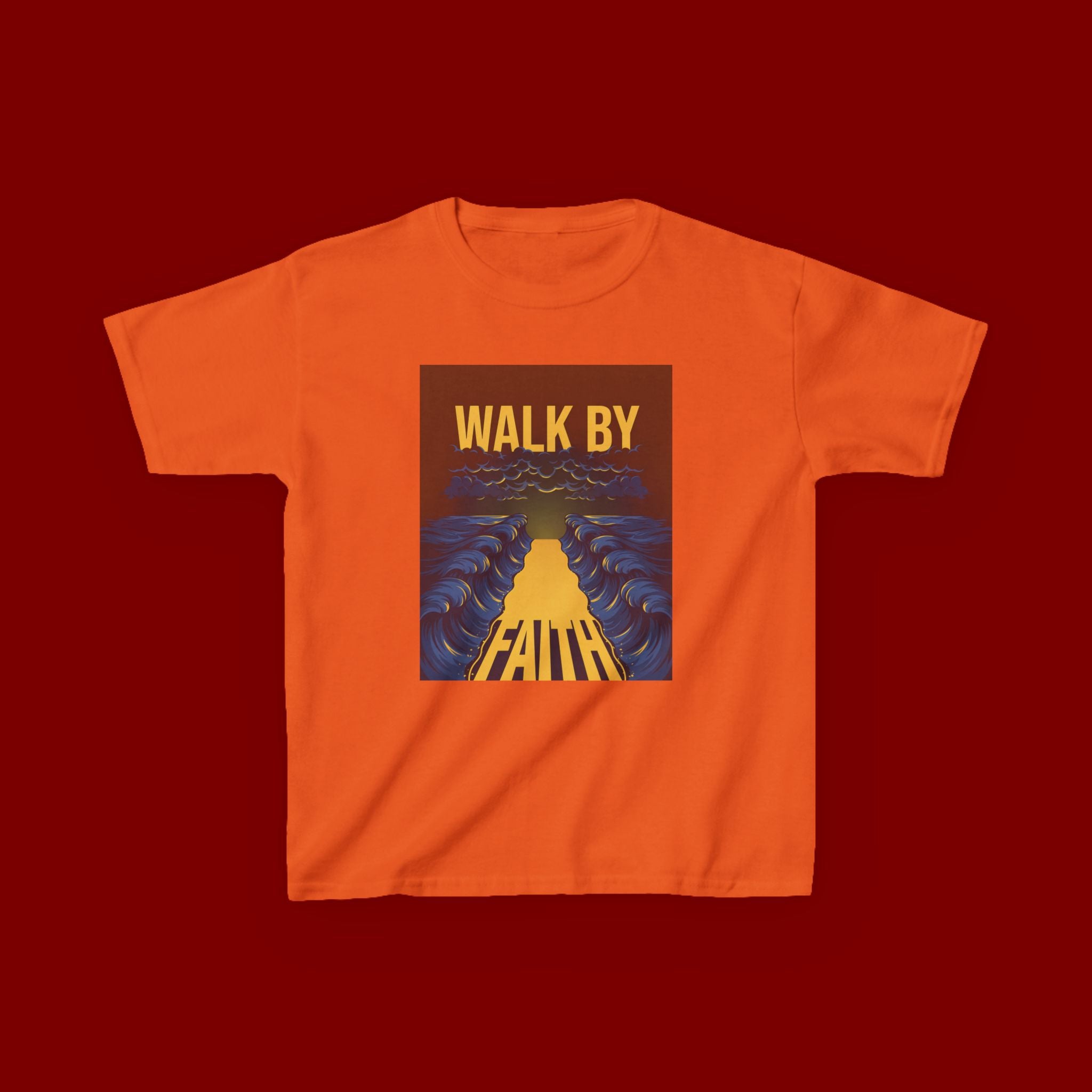 Kids T‑Shirt — "Walk By Faith" Inspirational Graphic Tee for Children