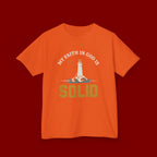 Kids T-Shirt — “My Faith in God is Solid” Lighthouse Christian Tee