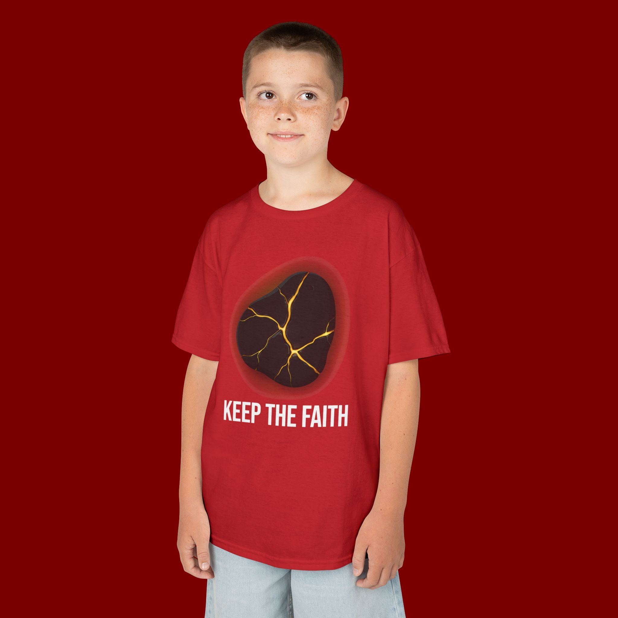 Keep The Faith Kids Tee — Kintsugi Stone Inspirational Children's T-Shirt