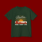 Kids T-Shirt - "Positive" Retro Sunrise Tee (Mind • Vibes • Life)