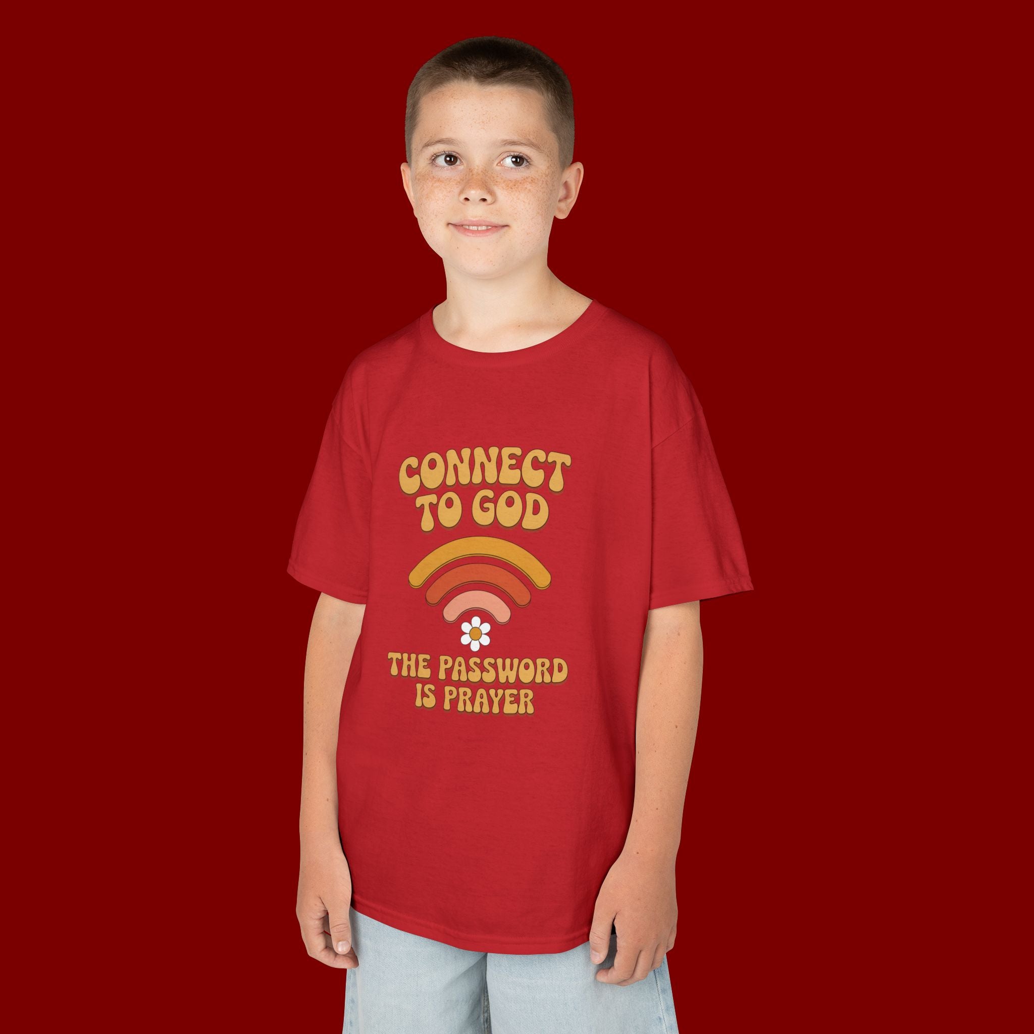 Kids Tee - "Connect to God" WiFi Prayer Graphic Shirt