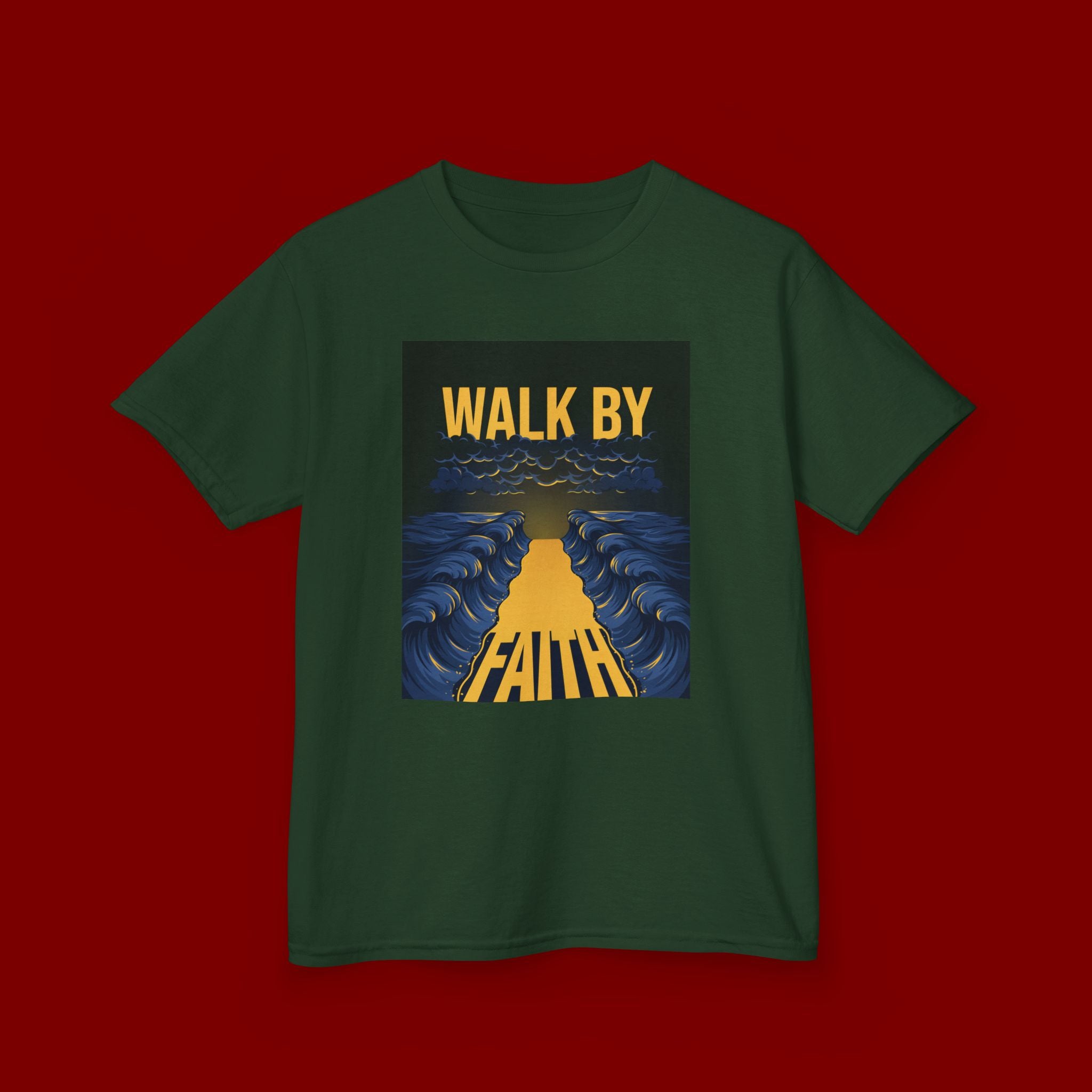 Kids T‑Shirt — "Walk By Faith" Inspirational Graphic Tee for Children
