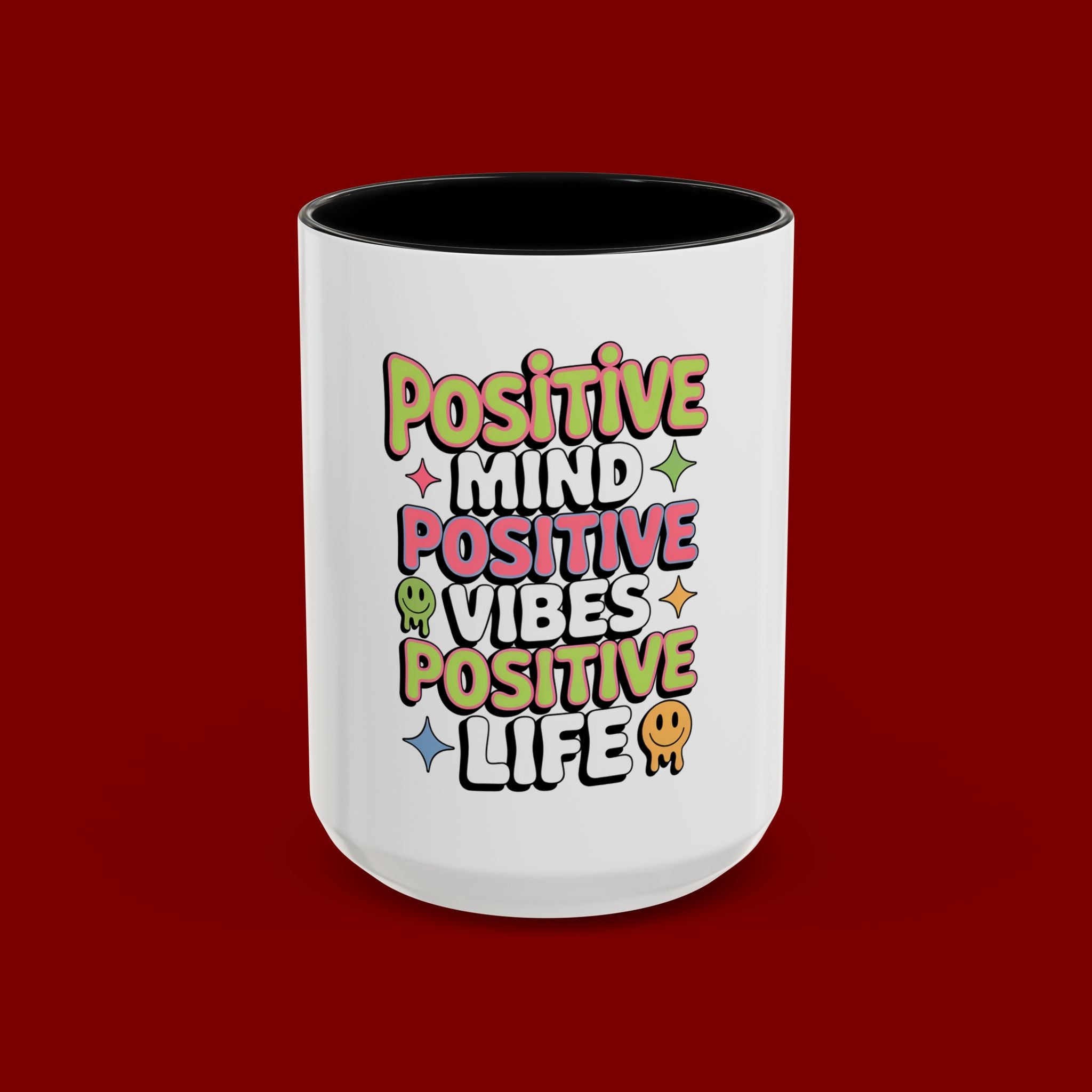 Positive Mind Positive Vibes Coffee Mug — Motivational Accent Mug