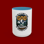 Christian Coffee Mug — “My Help Is Only From God The Creator” Accent Mug
