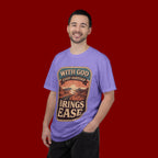 Scripture Comfort T-Shirt — "With God Every Hardship Brings Ease" Christian Faith Tee