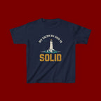 Kids T-Shirt — “My Faith in God is Solid” Lighthouse Christian Tee