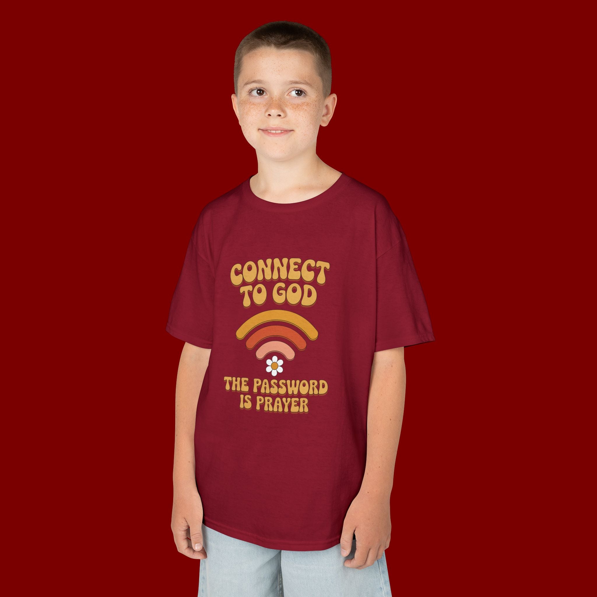 Kids Tee - "Connect to God" WiFi Prayer Graphic Shirt