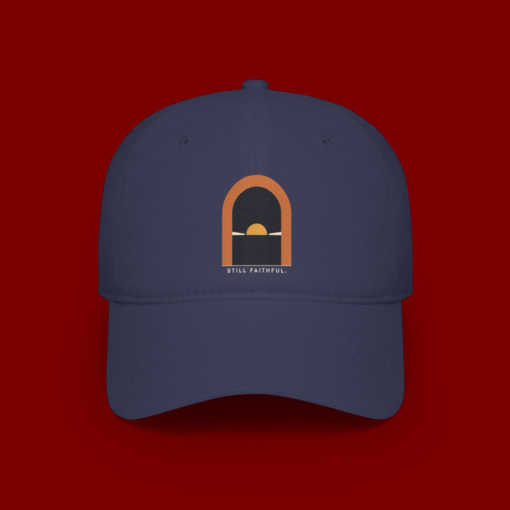 Lighthouse Sunset Cap — "Trust God" Embroidered Low Profile Baseball Hat