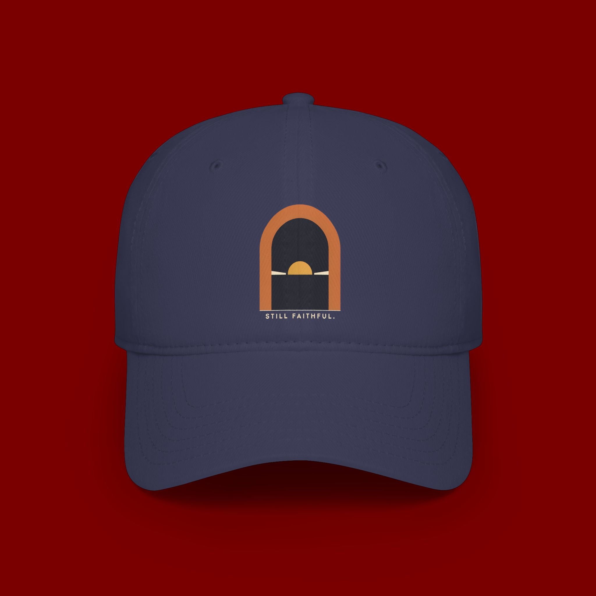 Lighthouse Sunset Cap — "Trust God" Embroidered Low Profile Baseball Hat